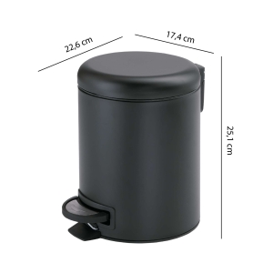 PAPELERA 3 lt POTTY NEGRO MATE - Imagen 3