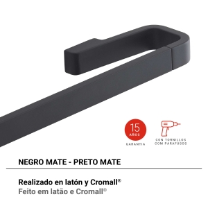 toallero 60 cm samoa negro mate - Imagen 2