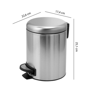 PAPELERA 3 lt POTTY CROMO CEPILLADO - Imagen 3