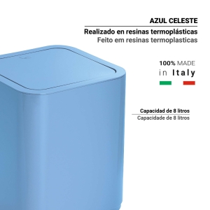 PAPELERA 8 lt SEVENTY AZUL CELESTE - Imagen 2