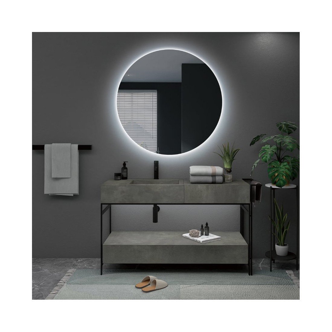 934 Espejo de baño con luz LED redondo led B-934 - Imagen 1