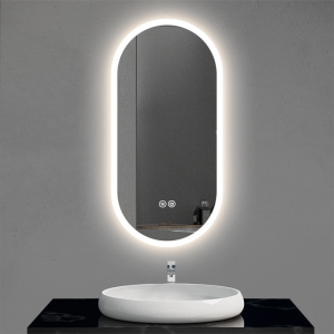Espejo de baño con luz LED ovalado led B-950 al ácido