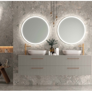 Espejo de baño con luz LED Bélgica redondo