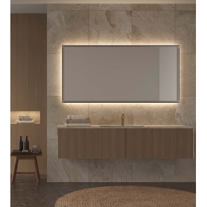 Espejo de baño con luz LED California Ledimex ( Negro, black gun metal, oro cepillado )