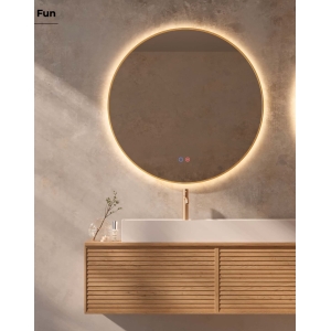 Espejo de baño con luz LED Fun Ledimex ( Negro y Oro )