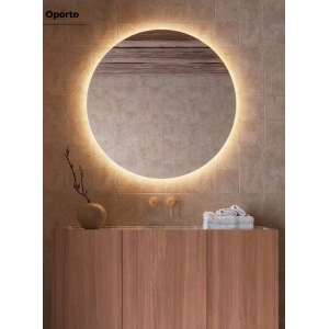 Espejo de baño con luz LED Oporto redondo Luz Cálida 3.000ºK