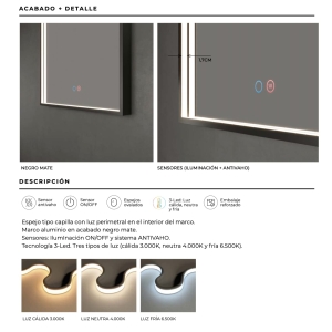 Espejo de baño con luz LED Roma Ledimex - Imagen 3