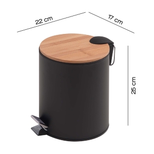 PAPELERA KENTA 3 lt NATURAL-NEGRO MATE - Imagen 3