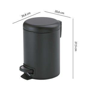 PAPELERA 5 lt POTTY NEGRO MATE - Imagen 3
