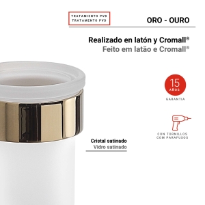 portacepillos pirenei oro mate - Imagen 2