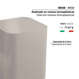 PAPELERA 8 lt SEVENTY BEIGE - Imagen 2