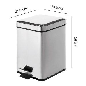 PAPELERA 3 lt ARGENTA CROMO - Imagen 3