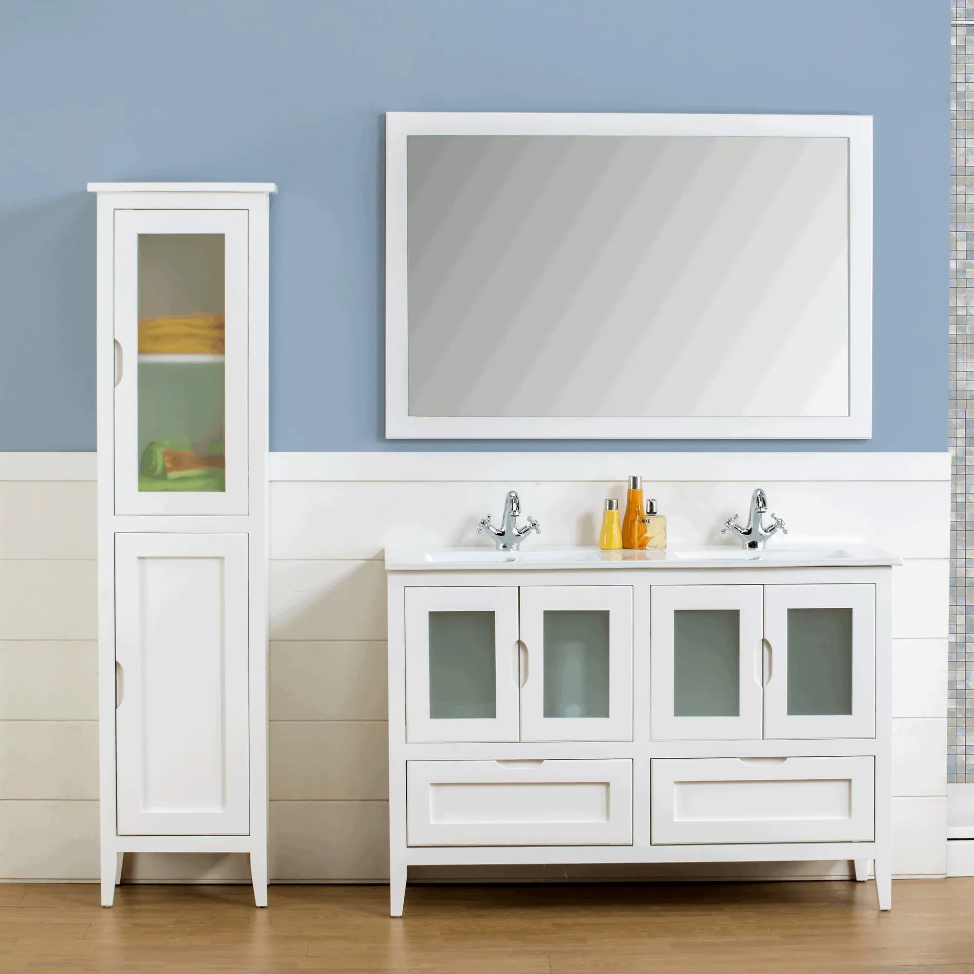 Leon-120-Sin-Cajones-Blanco-I_11zon Mueble baño con patas rústico mod. León 120 cm
