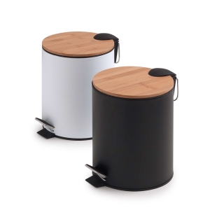 PAPELERA KENTA 5 lt NATURAL-NEGRO MATE - Imagen 5