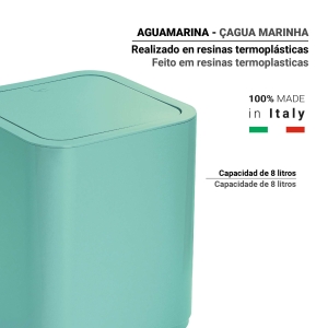 PAPELERA 8 lt SEVENTY AGUAMARINA - Imagen 2