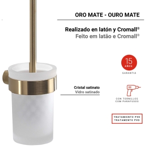 escobillero de pared pirenei oro mate - Imagen 2