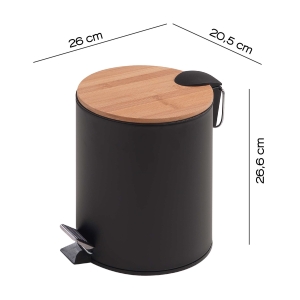 PAPELERA KENTA 5 lt NATURAL-NEGRO MATE - Imagen 3