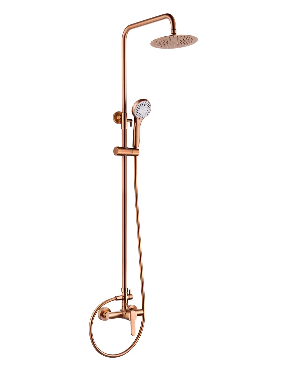 columna-ducha-imex-oro-oro-rosa-roma-monomando (2) Conjunto ducha monomando Roma oro rosa cepillado / BDR001/ORC - Imagen 1