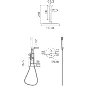 Conjunto ducha termostatico empotrado Tívoli / GTT039 - Imagen 3
