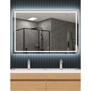 Espejo de baño con luz LED Holanda, antivaho