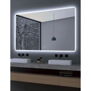 Espejo de baño con luz LED Praga, antivaho