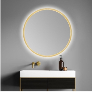 Espejo de baño con luz LED redondo led B-953 Oro