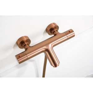 Kit baño/ducha termostatico Monza oro rosa cepilla / BTM039-4ORC - Imagen 3