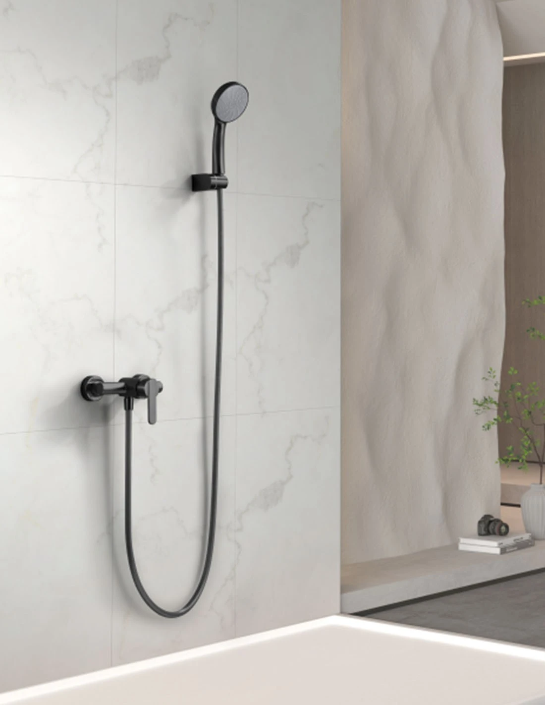 imex-serie-roma-negro-grifo-ducha-monomando Kit ducha monomando Roma negro mate / BDR001-5NG - Imagen 1