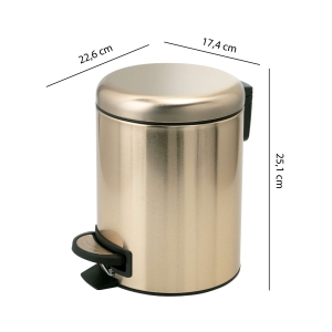 PAPELERA 3 lt POTTY ORO MATE - Imagen 3