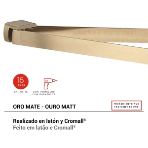 toallero doble pirenei oro mate - Imagen 2