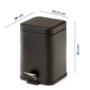 PAPELERA ARGENTA 5 lt NEGRO MATE - Imagen 3