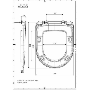 Tapa compatible Wc Duroplast Nexos de Strohm Teka blanca - Imagen 4