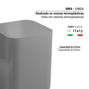 PAPELERA 8 lt SEVENTY GRIS - Imagen 2