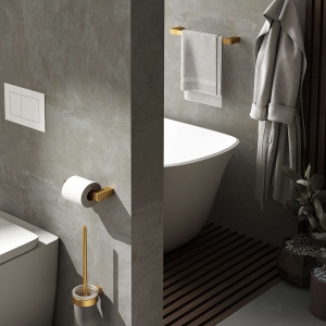 escobillero de pared pirenei oro mate - Imagen 4