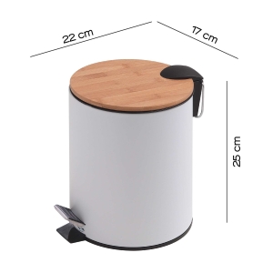 PAPELERA KENTA 3 lt NATURAL-BLANCO MATE - Imagen 3