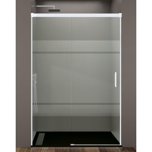 Mampara frontal fijo con puerta corredera BASIC de GME blanco - Imagen 2