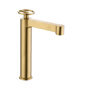 Monomando lavabo caño alto Olimpo oro cepillado / BDC033-3OC