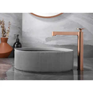 Monomando lavabo caño alto Olimpo oro rosa cepillado / BDC033-3ORC - Imagen 2