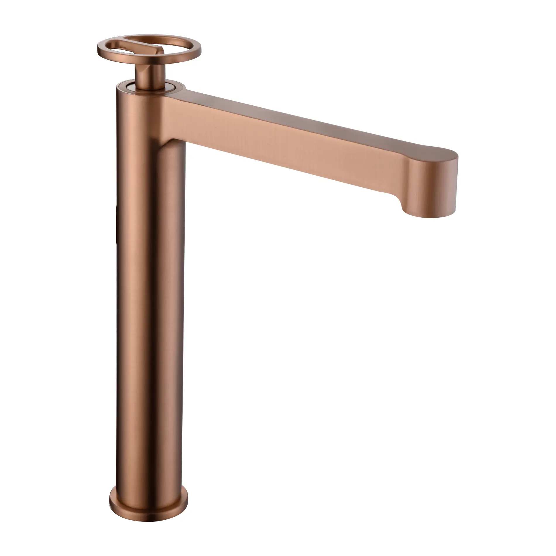 BDC033-3ORC Monomando lavabo caño alto Olimpo oro rosa cepillado / BDC033-3ORC