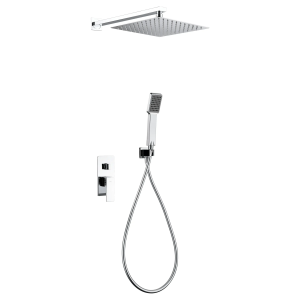 Conjunto de ducha empotrado monomando Pisa cromo / GPP048 Roc. 20×20