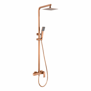 Conjunto de ducha monomando Pisa oro rosa cepillado / BDP048/ORC