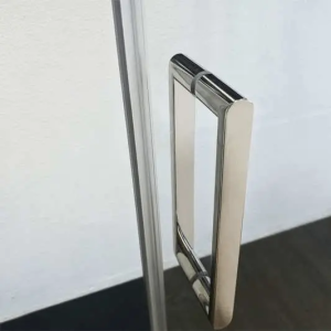 Mampara frontal fijo con puerta corredera y lateral fijo KENNA de GME cromo - Imagen 2