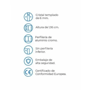 Mampara frontal fijo con puerta corredera BASIC de GME blanco - Imagen 8