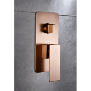 Conjunto de ducha empotrado monomando Pisa oro rosa cepillado / GPP048ORC Roc 20x20 - Imagen 3