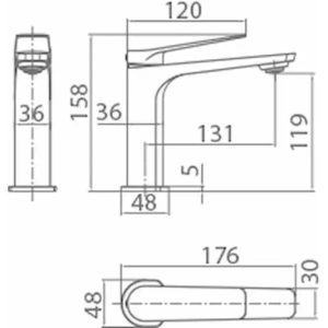 Monomando lavabo Napoles negro mate / BDN047-1NG - Imagen 3