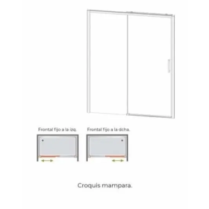 Mampara frontal fijo con puerta corredera BASIC de GME blanco - Imagen 6