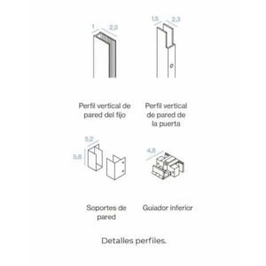 Mampara frontal fijo con puerta corredera BASIC de GME blanco - Imagen 7