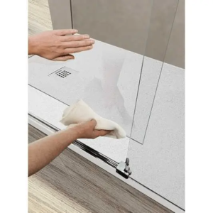 Mampara frontal fijo con puerta corredera 400 de Kassandra (lateral opcional) - Imagen 3