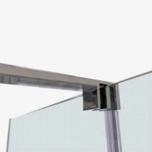 Mampara frontal fijo con puerta corredera y lateral fijo KENNA de GME cromo - Imagen 3
