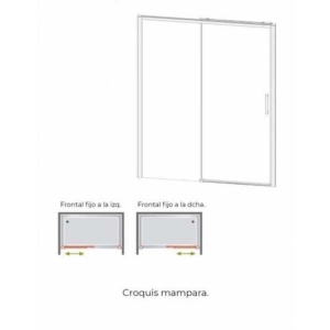 Mampara frontal fijo con puerta corredera TWENTY de GME negro mate - Imagen 6